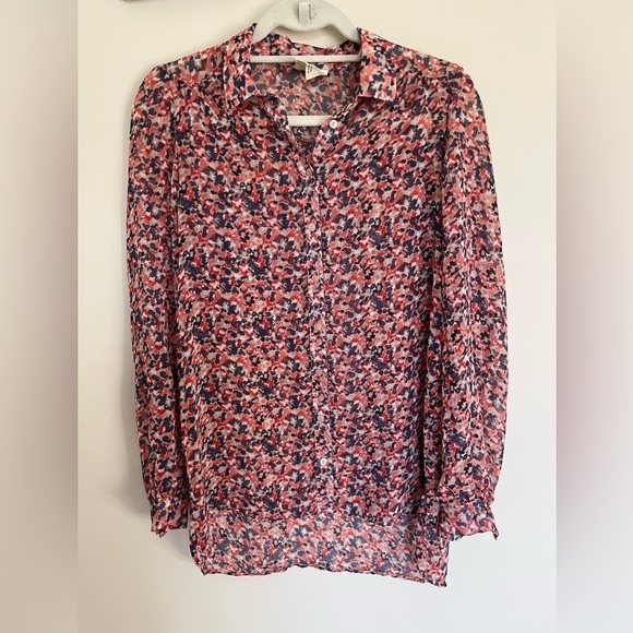 Anthropologie Pins & Needles Sheer Button Up Top Size XS multicolor - Picture 1 of 9